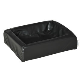 PawHut Cama tapizada cuero negro para perros y gatos.