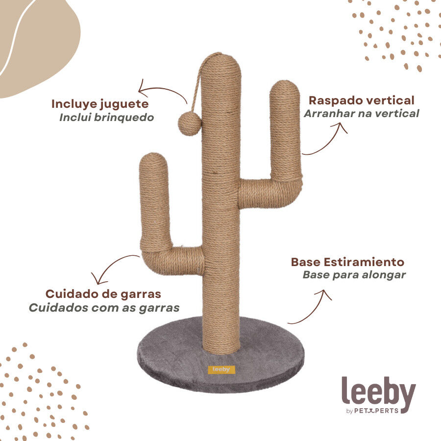 Leeby Carmen Cactus rascador con juguete para gatos thumbnail