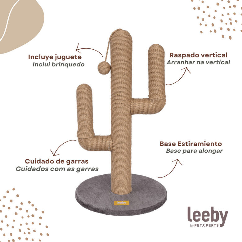 Leeby Carmen Cactus rascador con juguete para gatos thumbnail