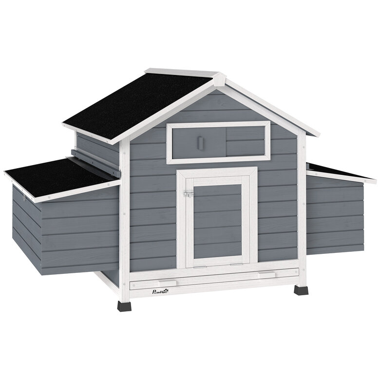 PawHut Gallinero de Madera Gris