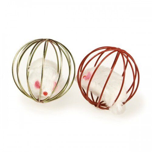 Pack 24 ratones en bola de alambre color Variado