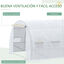 Outsunny Invernadero de T&uacute;nel de Jard&iacute;n 3x3x2 m con Puerta y 6 Ventanas Enrollables de Polietileno 140 g/m&sup2; y Acero Galvanizado para Cultivos Plantas Flores Blanco, , large indicador imagen numero 5