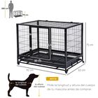 Pawhut jaula de metal con ruedas negro para perros, , large image number null