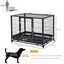 Pawhut jaula de metal con ruedas negro para perros, , large indicador imagen numero 4