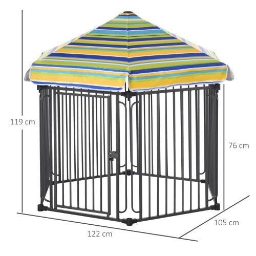 PawHut parque de metal para perros, , large Imagen numero 2