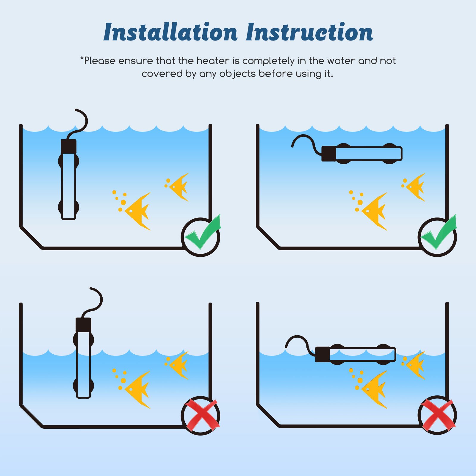 Nobleza Calentador de Acuario Sumergible para peces thumbnail