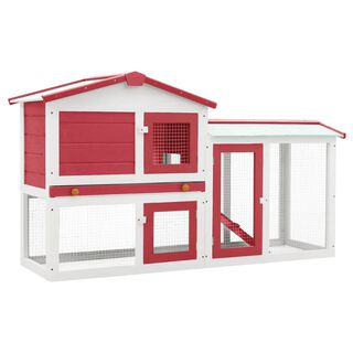 Conejera grande de exterior para conejos color Rojo