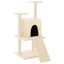 vidaXL Rascador para gatos con postes de sisal color crema 110 cm, , large indicador imagen numero 1