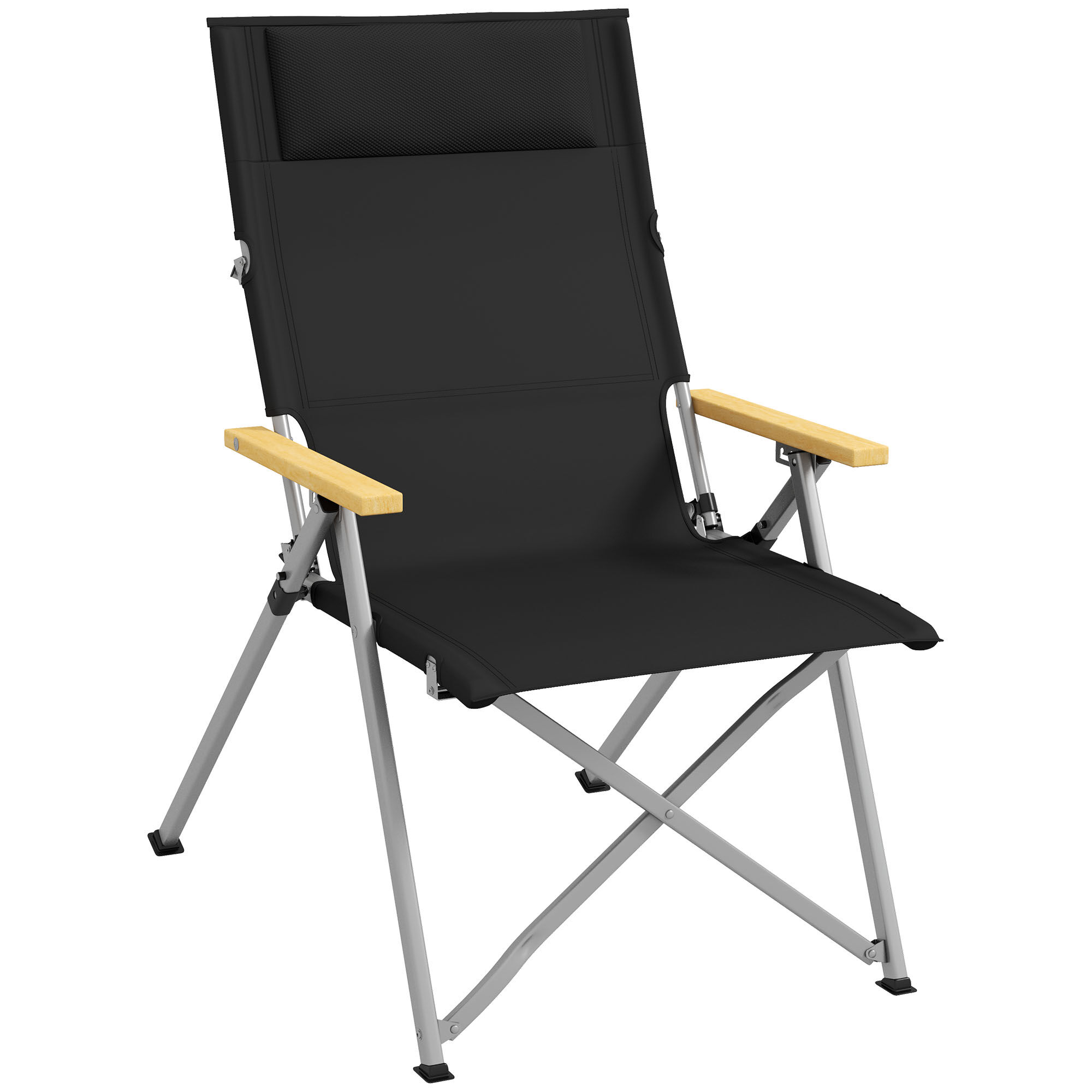 Outsunny Silla de Camping Negro, , large Imagen numero 1
