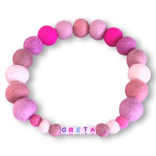 Puppies & Pom Poms Collar Personalizado Rosa con Pompones para perros