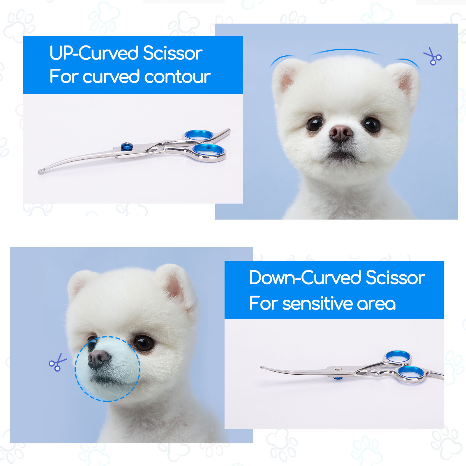 Nobleza Tijeras para Perros, 4 Piezas Tijeras Peluqueria Canina Profesional de Acero Inoxidable, Tijeras para Perros con Puntas Redondas  para Aseo Mascotas Bricolaje, , large Imagen numero 3