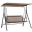 Outsunny Columpio de Jardín de Exterior de 2 Plazas Silla Balancín con Parasol Techo Ajustable en Ángulo Terraza Balcón Exterior Carga 200 kg 172x110x155 cm Marrón, , large indicador imagen numero 1