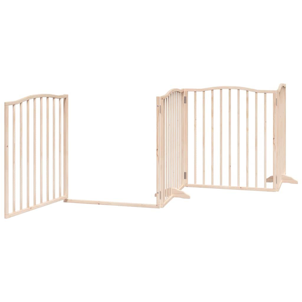 vidaXL Puerta para perros plegable 12 paneles madera de &aacute;lamo 600 cm, , large Imagen numero 15