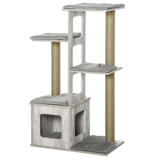 PawHut Árbol rascador para gatos color gris