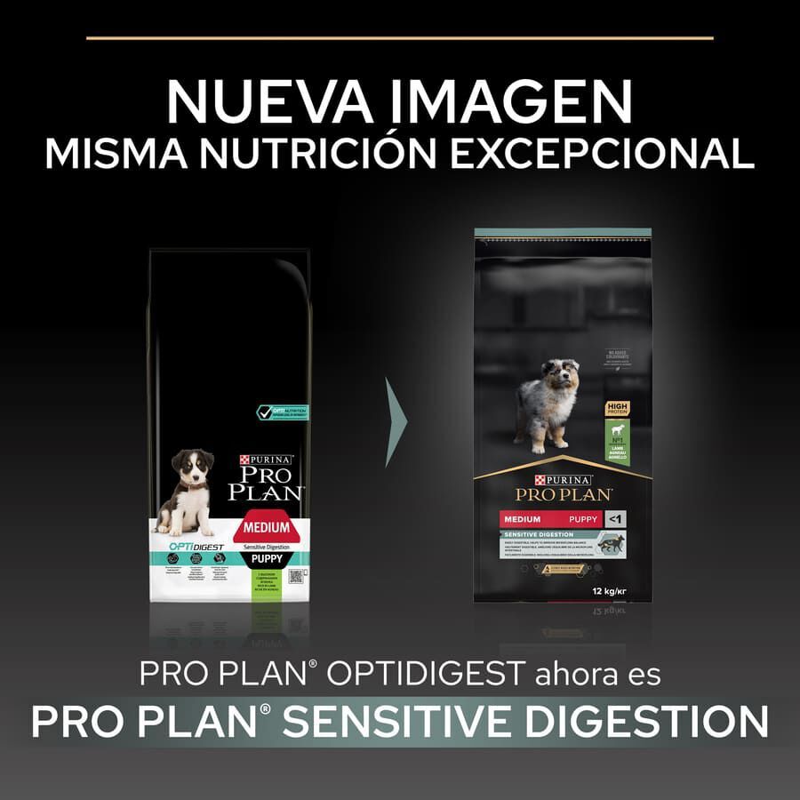 12 kg Pro Plan Puppy  Medium Digesti&oacute;n Cordero pienso para perros, , large Imagen numero 2