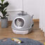 PawHut Caja de Arena para Gatos Arenero Cubierto con Cajón Arenero Cerrado para Gatos con Claraboya Abatible Bandeja Extraíble y Pala 47x55x44 cm Gris, , large indicador imagen numero 2