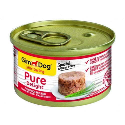 85 g GimDog Pure Delight At&uacute;n con ternera lata para perros, , large Imagen numero 1