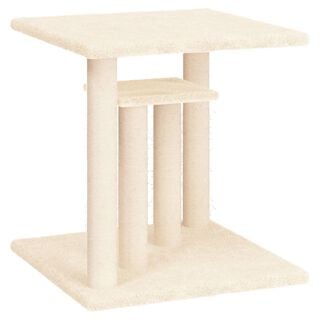VidaXL Rascador con postes de sisal y dos plataformas crema para gatos