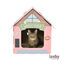 Leeby Hattie casita rascador de cartón rosa para gatos, , large indicador imagen numero 2