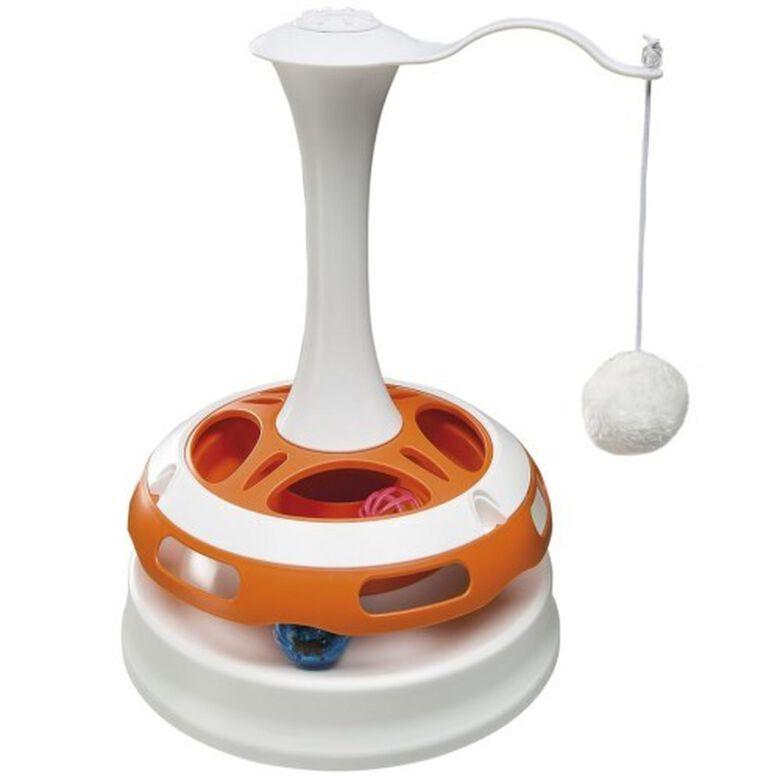 Juguete tiovivo para gatos color Naranja y Blanco thumbnail