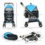 PawHut 3 en 1 Cochecito para Mascotas Carrito para Perros y Gatos Desmontable Bolsa de Transporte Plegable con Cesta de Almacenaje y Frenos Tela Oxford 600D Carga 15 kg 82x49,5x98 cm Azul., , large indicador imagen numero 3