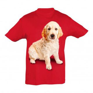Camiseta para niños Ralf Nature golden retriever rojo