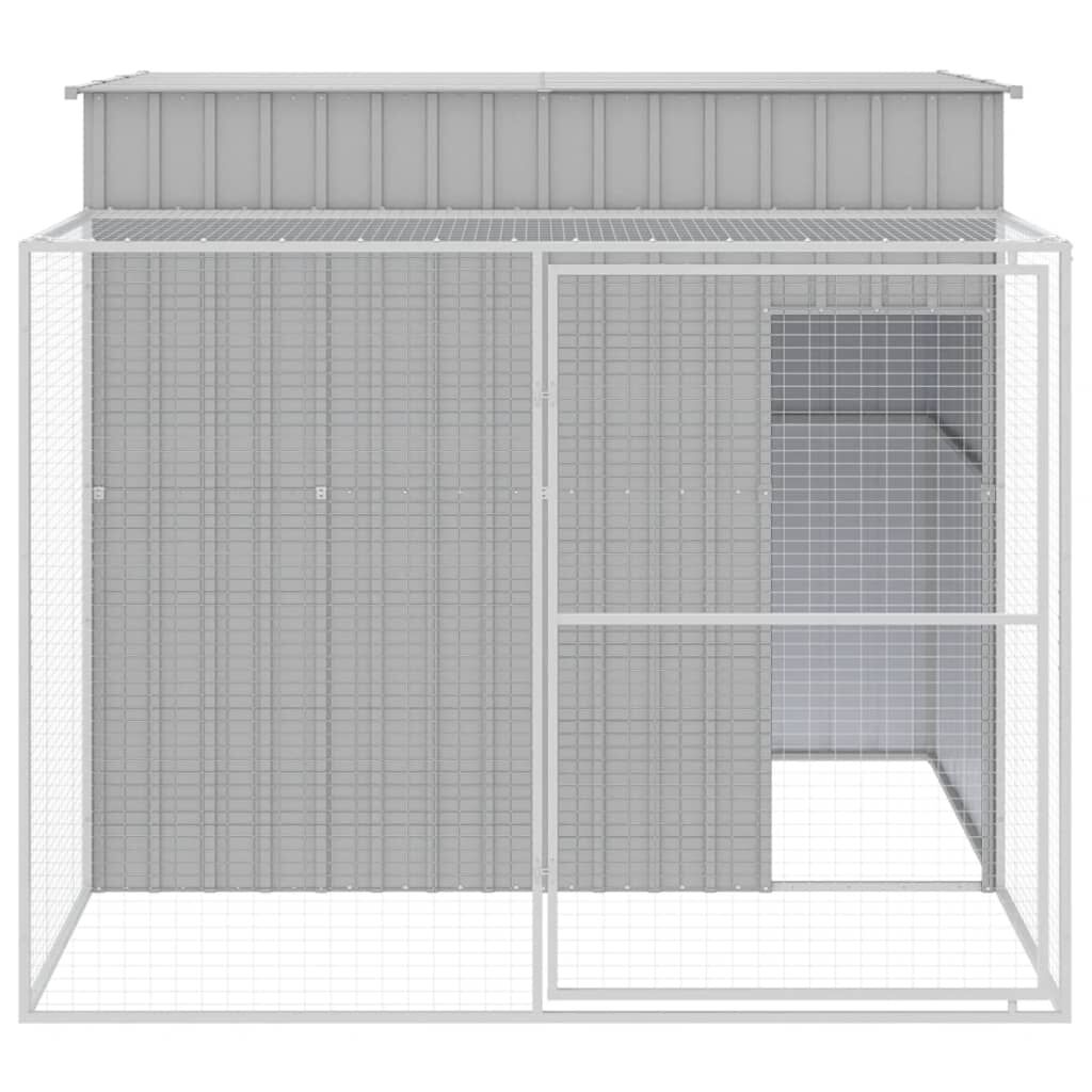 vidaXL Caseta perros corral acero galvanizado gris claro 214x865x181cm, , large Imagen numero 10
