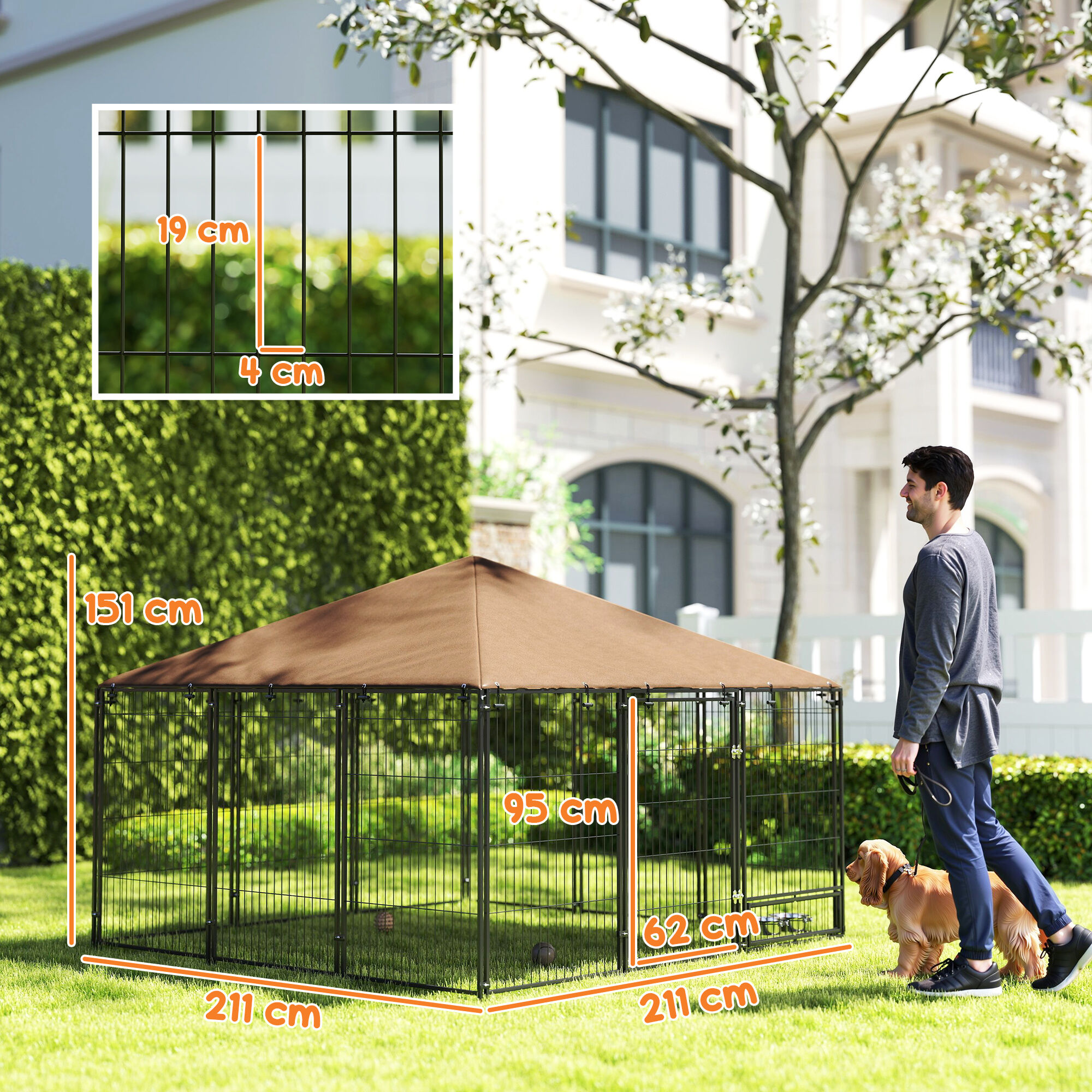 PawHut Perrera con Toldo para perros, , large Imagen numero 3