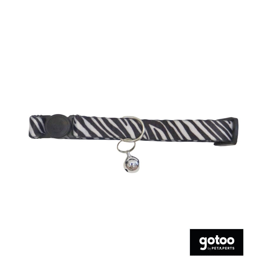 Gotoo Collar con cascabel de zebra para gatos thumbnail