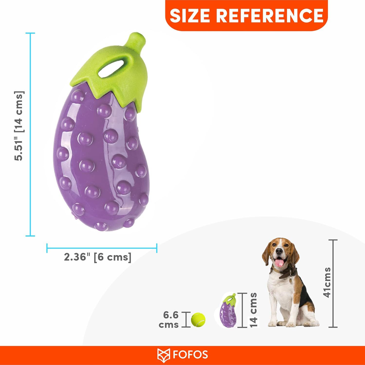 FOFOS | Juguete Interactivo (Flotante) Berenjena  - Para Perro, , large Imagen numero 3