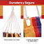 Outsunny Hamaca de Algodón para Jardín 200x100 cm Hamaca Colgante Portátil Carga Máx. 120 kg para Acampar Piscina Camping Rayas Multicolor, , large indicador imagen numero 4