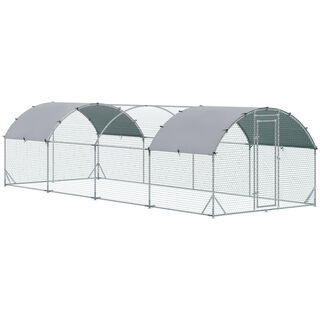 Pawhut Gallinero Para Exterior Grande De Acero Galvanizado para pájaros