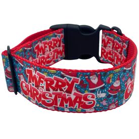 EGV - Collar click Navidad 4 cm ancho, Collar galgo hecho a mano en España (Merry Christmas)