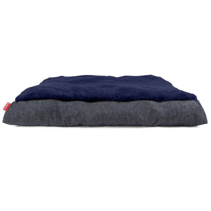 Gauty Cama para Perros y Gatos  Denim y pelo - Negro y azul oscuro, , large Imagen numero 1