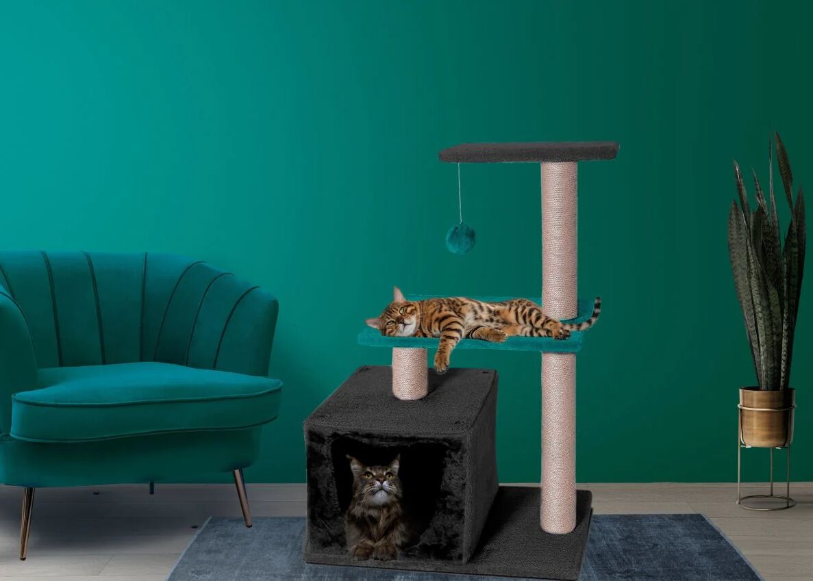 Platz K9 Arbol Con Casa Azul para gatos thumbnail