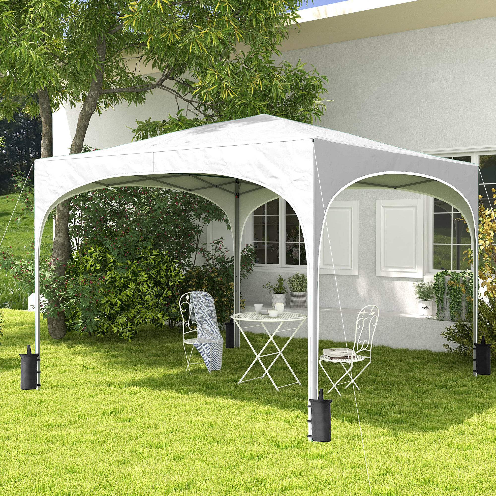 Outsunny Carpa Plegable Blanco, , large Imagen numero 2