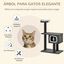 Pawhut torre escaladora con cueva gris para gatos, , large indicador imagen numero 4
