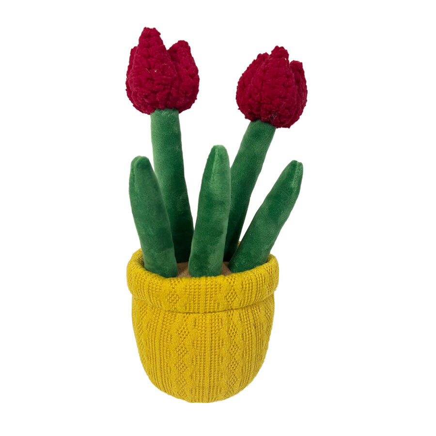 Tootoy! Comfort Red Tulip Plant Cuddler peluche con sonido para perros, , large Imagen numero 2