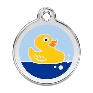 Red dingo Placa identificativa Acero Inoxidable Esmalte Pato de Goma Azul Claro para perros