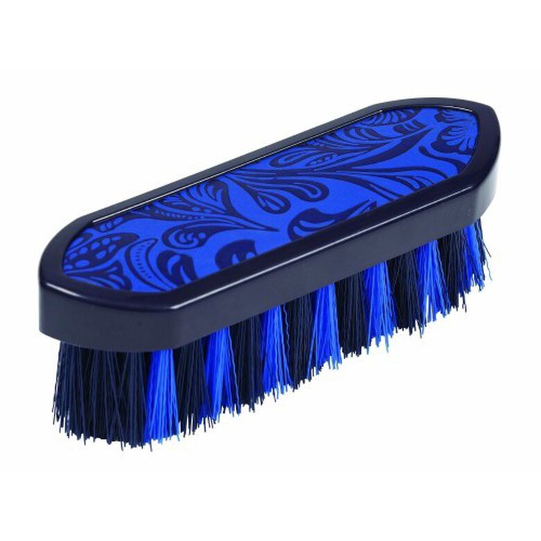 Cepillo Roma Dandy de piel para caballos color Azul/ Negro, , large image number null