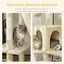 PawHut Rascador con árbol y poste beige para gatos, , large indicador imagen numero 5