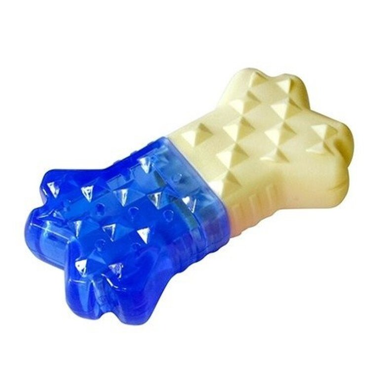 DZL hueso con sonido y congelable azul y beige para perros, , large image number null