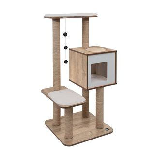 Catit Vesper High Base de color roble para gatos