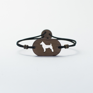 Pulsera de madera Jack Russell personalizable color Negro, Pulsera de madera Jack Russell personalizable color Negro