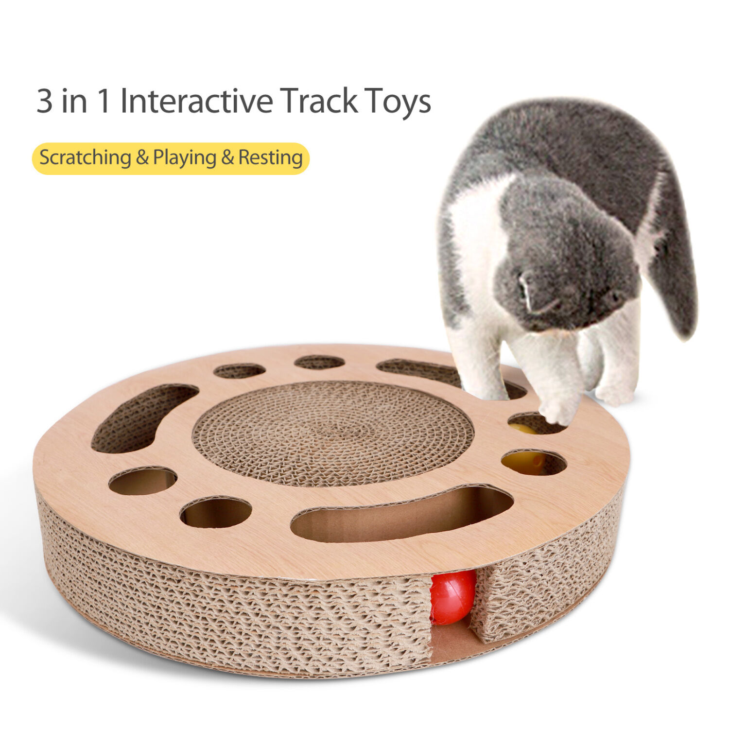 Nobleza Rascador cartón con bolas de campana para gatos thumbnail