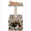 Rascador con poste para gatos color Beige Huellas, , large indicador imagen numero 1