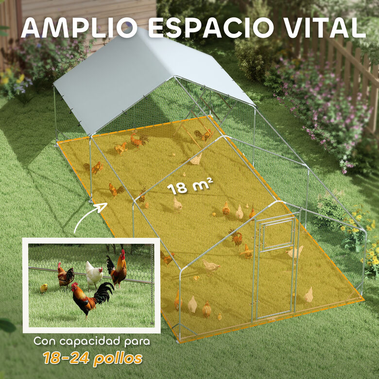 PawHut Gallinero Exterior Plata thumbnail