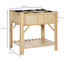 Outsunny Huerto Urbano de Madera 78,5x58x81 cm Mesa de Cultivo con 6 Compartimentos y Estante Inferior para Plantas Flores en Jard&iacute;n Terraza Exterior Color Natural, , large indicador imagen numero 3