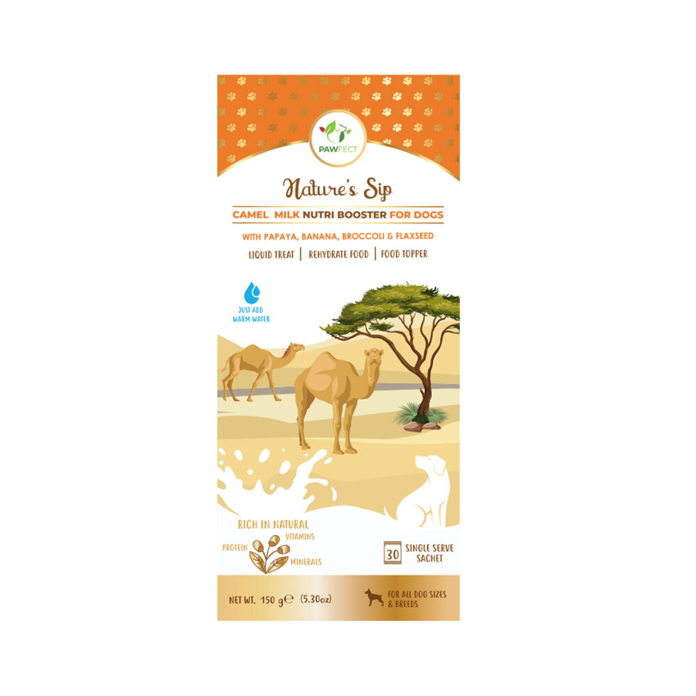 Nature's Sip para perros: leche de camello con papaya, pl&aacute;tano, br&oacute;coli y linaza (150 g/5,29 oz), , large Imagen numero 1