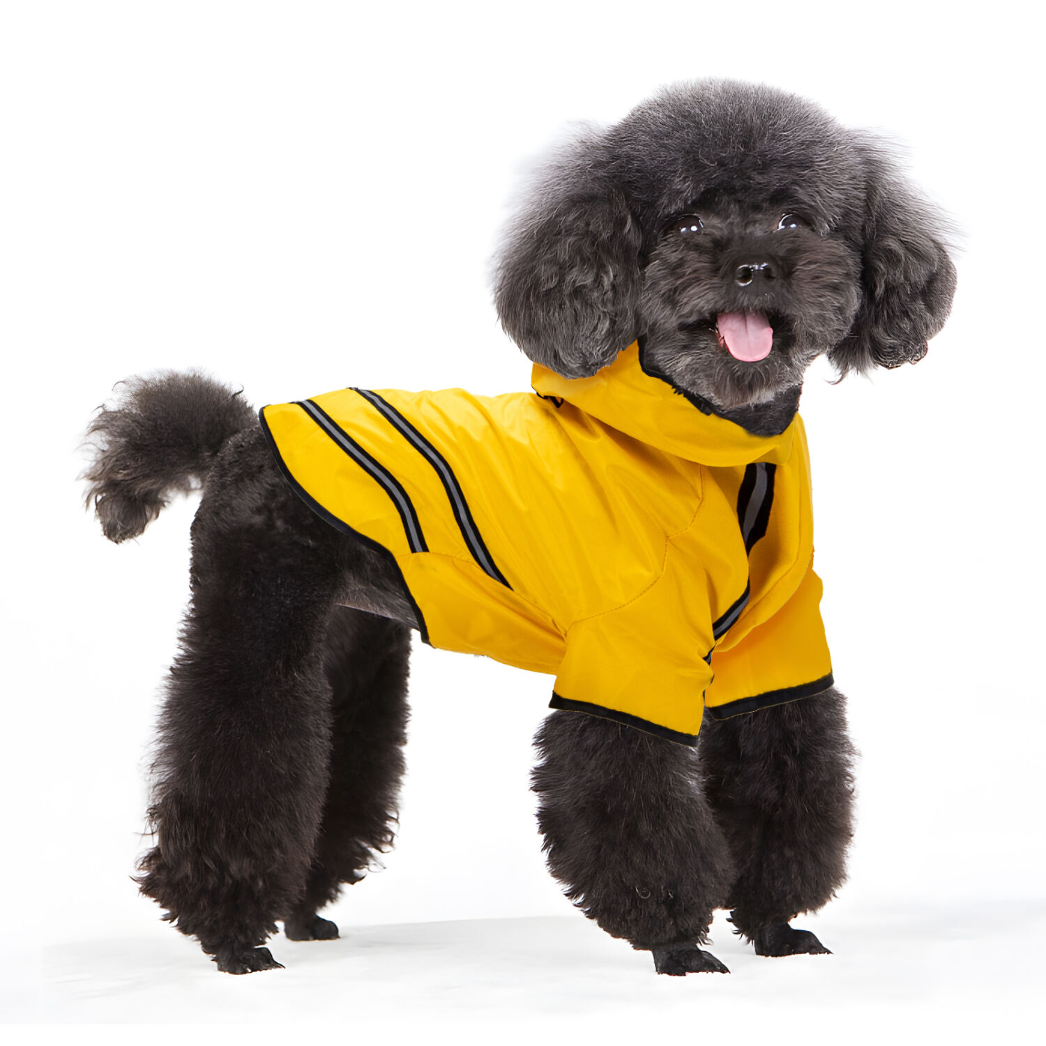 Nobleza - Chubasquero Impermeable para Perros con Capucha y Tiras Reflectantes Seguras, en color Amarillo, Talla L, , large Imagen numero 6